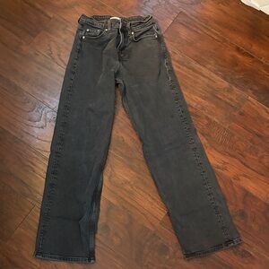 H&M Black Straight Leg Jeans for Women